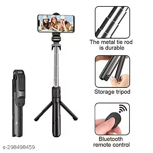 Portable Selfie Stick Tripod with Wireless Bluetooth Remote and Tripod Stand